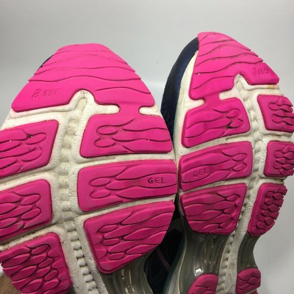 Asics‎ Running Shoes Gel-Cumulus 18 T6C8N Womens sz 8 / EU 39.5 Blue Pink - Picture 7 of 12